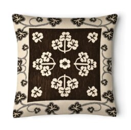Rackhams Chenille Floral Woven Detail Cushion - 43cm x 43cm - Cream - thumbnail 3