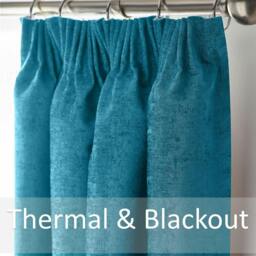 Rackhams Chenille Blackout Pencil Pleat Top Curtains - 117cm width x 229cm drop - thumbnail 3