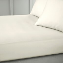 Rackhams 400 Thread Count Cotton Sateen Fitted Sheet - Oyster - Double - thumbnail 1