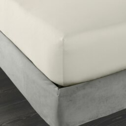 Rackhams 400 Thread Count Cotton Sateen Fitted Sheet - Oyster - Double - thumbnail 2