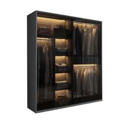 Rackhams Rod Wardrobe, Grey - 240 x 248cm - D - thumbnail 5