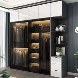 Rackhams Rod Wardrobe, Grey - 240 x 248cm - D - thumbnail 2