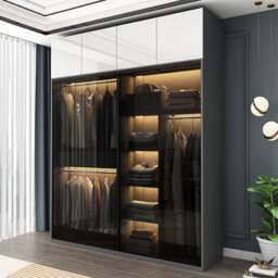 Rackhams Rod Wardrobe, Grey - 240 x 248cm - D - thumbnail 3