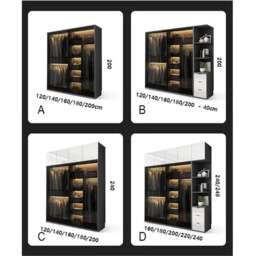 Rackhams Rod Wardrobe, Grey - 240 x 248cm - D - thumbnail 6