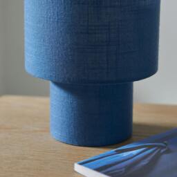 Rackhams Buxton Navy Faux Linen Table Lamp - thumbnail 4