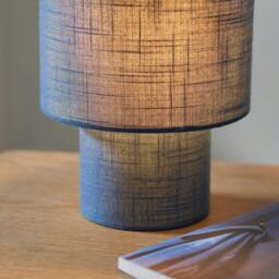 Rackhams Buxton Navy Faux Linen Table Lamp - thumbnail 3