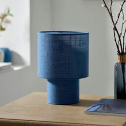 Rackhams Buxton Navy Faux Linen Table Lamp - thumbnail 2