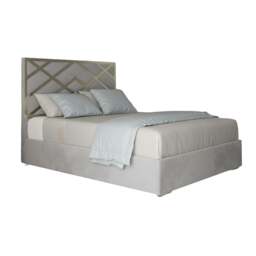 Rackhams Mayfair Upholstered Soft Velvet Metal Bed Frame - Grey - Blue - King - thumbnail 6