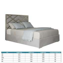 Rackhams Mayfair Upholstered Soft Velvet Metal Bed Frame - Grey - Blue - King - thumbnail 5