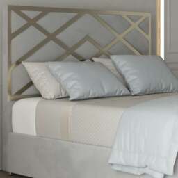 Rackhams Mayfair Upholstered Soft Velvet Metal Bed Frame - Grey - Blue - King - thumbnail 3