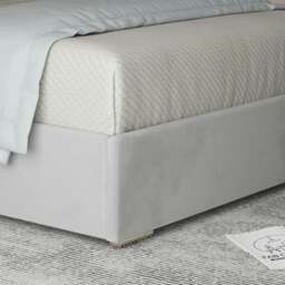 Rackhams Mayfair Upholstered Soft Velvet Metal Bed Frame - Grey - Blue - King - thumbnail 4