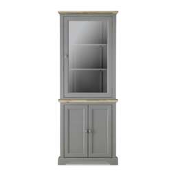 Rackhams Florence Corner Display Cabinet, Glass Door Assembled Dresser - Dove Grey - thumbnail 2