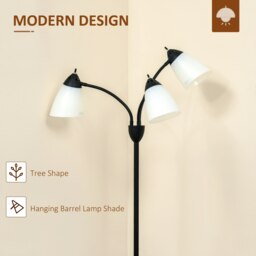 Rackhams Tree Floor Lamp with 3 Adjustable Light Industrial Black - thumbnail 4