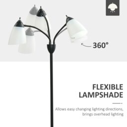 Rackhams Tree Floor Lamp with 3 Adjustable Light Industrial Black - thumbnail 5
