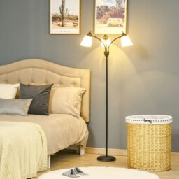 Rackhams Tree Floor Lamp with 3 Adjustable Light Industrial Black - thumbnail 1