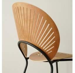 Rackhams Conker Dining Chair, Solid Wood - Cherry Wood Color - With PU Seat Pad - thumbnail 6