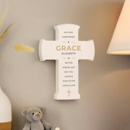 Rackhams Personalised Wooden Cross Ornament - thumbnail 2