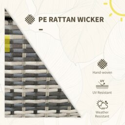 Rackhams 7 PCs Rattan Garden Furniture Set with Side Shelf Stools - Mixed-grey - PE Rattan - 75W x 75D x 63Hcm - thumbnail 4