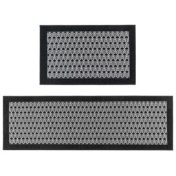 Rackhams Allure Machine Washable Entrance Doormat and Runner Set - Black