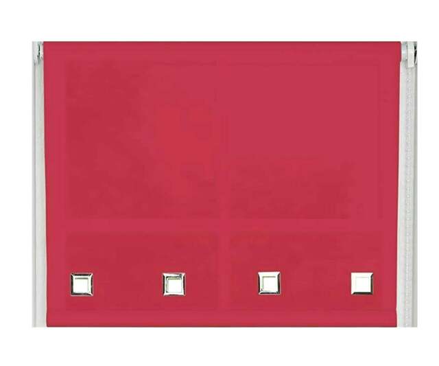 Rackhams Red Square Eyelet Edge Roller Blind - 160cm - image 1