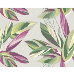 Rackhams Botanical Calathea Leaves Wall Mural - Grey - Medium - W300cm x H240cm - thumbnail 2