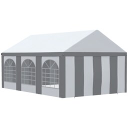 Rackhams 6 x 4m Party Tent, Marquee Gazebo with Sides, Windows and Double Doors - 600L x 397W x 310H cm - thumbnail 3