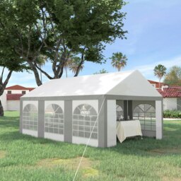 Rackhams 6 x 4m Party Tent, Marquee Gazebo with Sides, Windows and Double Doors - 600L x 397W x 310H cm - thumbnail 2