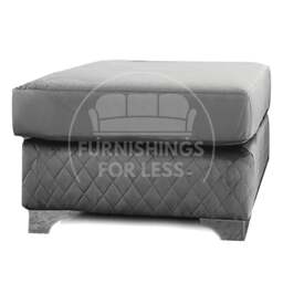 Rackhams Victoria Plush Velvet Footstool - Grey - thumbnail 2