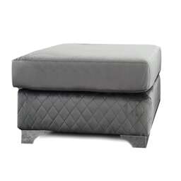 Rackhams Victoria Plush Velvet Footstool - Grey - thumbnail 3