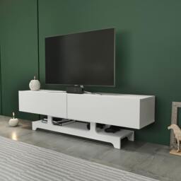 "Rackhams Tera Modern TV Stand TV Cabinet for TV's up to 72"" - White" - thumbnail 2