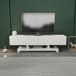 "Rackhams Tera Modern TV Stand TV Cabinet for TV's up to 72"" - White" - thumbnail 1