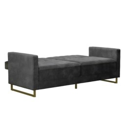 Rackhams Skylar Sofa Bed in Velvet Grey - Grey - thumbnail 3