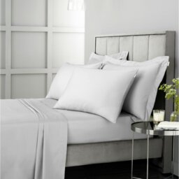 Rackhams 400 Thread Count Cotton Sateen Fitted Sheet - White - Double - thumbnail 3