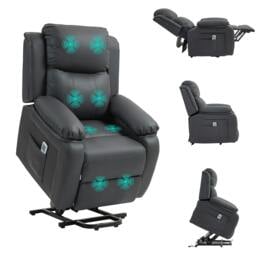Rackhams Riser and Recliner Chair Power Lift Recliner with Remote, Dark Grey - thumbnail 2