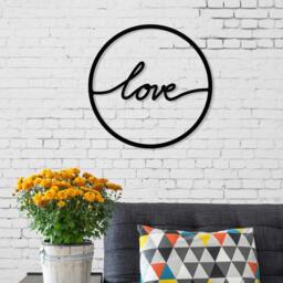 Rackhams To Love Modern Metal Wall Art Home Decoration Ornament, Black - Metal - Black - thumbnail 2