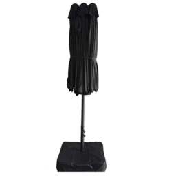 Rackhams 4.6m Patio Parasol Large Double Sided Garden Umbrella Crank Handle Base Black - Black - thumbnail 3