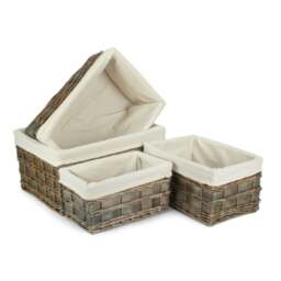 Rackhams Grey Scandi Storage Basket With White Lining - Small - thumbnail 2