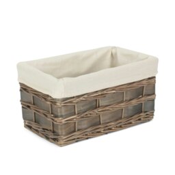 Rackhams Grey Scandi Storage Basket With White Lining - Small - thumbnail 1