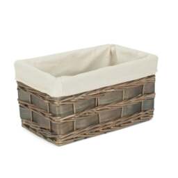 Rackhams Grey Scandi Storage Basket With White Lining - Small - thumbnail 3