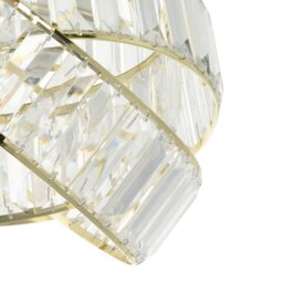 Rackhams Modern Three Ring Gold Pendant Shade with Transparent Acrylic Prisms - thumbnail 3