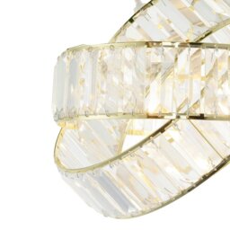 Rackhams Modern Three Ring Gold Pendant Shade with Transparent Acrylic Prisms - thumbnail 4