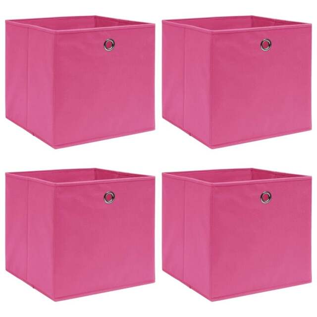 Rackhams Storage Boxes 4 pcs Pink 32x32x32 cm Fabric