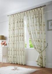 Rackhams Exe Embroidery Voile Curtains - Red - 229cm width x 229cm drop - thumbnail 2