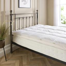 Rackhams Goose Feather & Down Mattress Topper - Double - White - Cotton