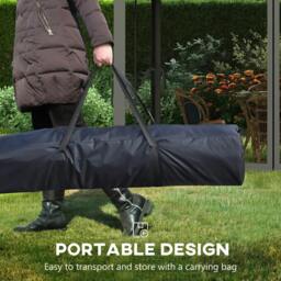 Rackhams 3 x 3(m) Pop Up Gazebo, Double-roof Garden Tent with Netting and Carry Bag, Party Event Shelter for Outdoor Patio, Dark Grey - thumbnail 4