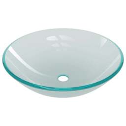 Rackhams Bathroom Sink with Tap and Push Drain Frosted Tempered Glass - thumbnail 6