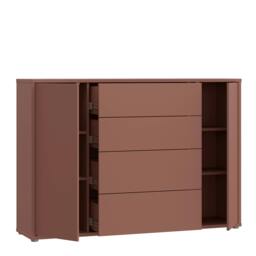 Rackhams Alice Springs Wide Sideboard with 4 Drawers & 2 Doors with Push-to-Open in Terracotta - W 143.9 X  H 99.1 X  D 34.9cm - Terracotta - 1 - thumbnail 5