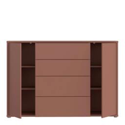 Rackhams Alice Springs Wide Sideboard with 4 Drawers & 2 Doors with Push-to-Open in Terracotta - W 143.9 X  H 99.1 X  D 34.9cm - Terracotta - 1 - thumbnail 6