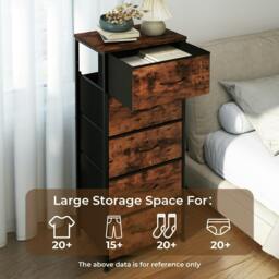 Rackhams Chest of Drawers Vintage Wood 5 Drawer Bedroom Storage Organiser Brown - thumbnail 3