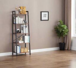 Rackhams 5-Tier Ladder Shelf - Industrial Bookshelf and Plant Stand - thumbnail 3